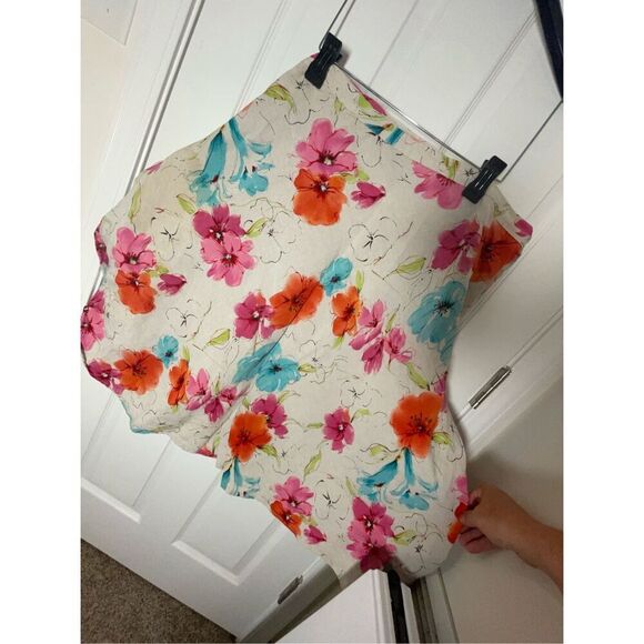 Avenue women’s floral linen blend skirt size 24 - Picture 1 of 5